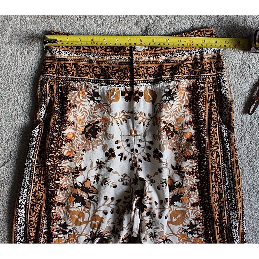 Anthropologie - Floral Print Linen Blend Joggers - Scarf Print - sz 4 - Picture 7 of 12